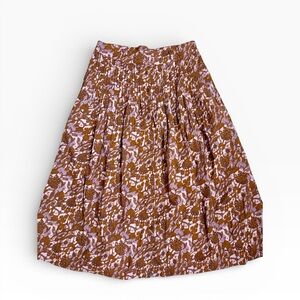 Chic Floral Skirt in Brown and Purple
